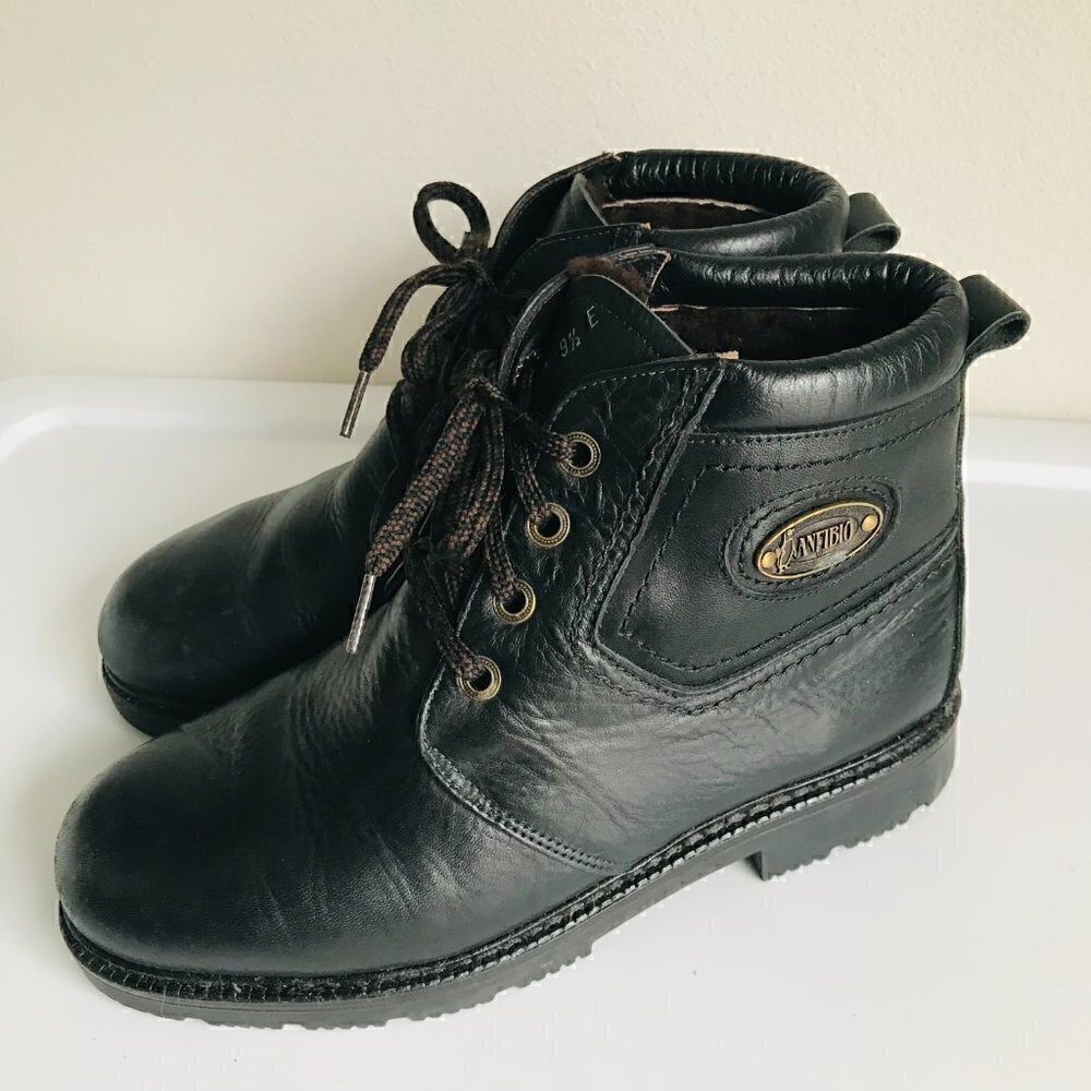 Anfibio De Luca Waterproof Leather Shearling Winter Boots Size 9.5 — image 5 of 8